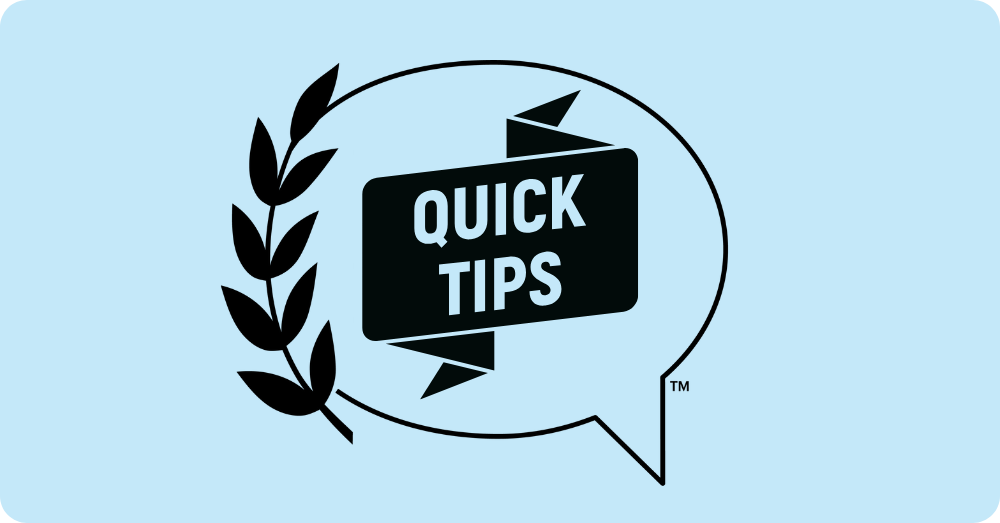 Gartner peer insights logo with quick tips text in center