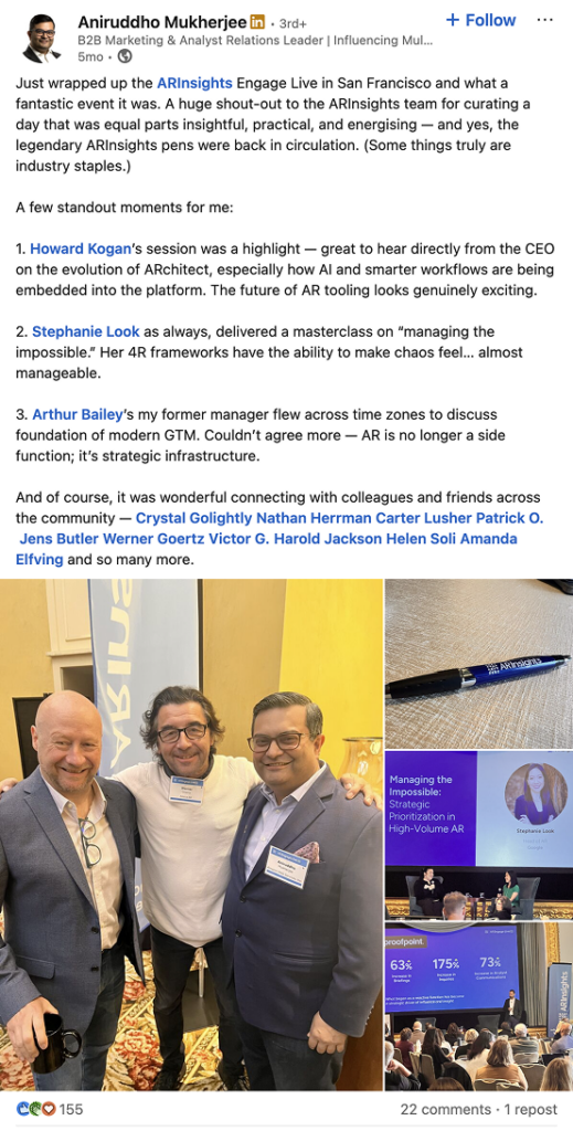 LinkedIn post screenshot by Aniruddho Mukherjee