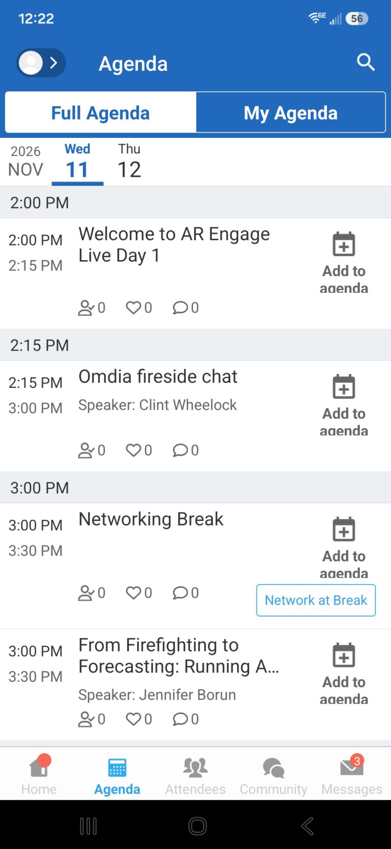 Whova Agenda